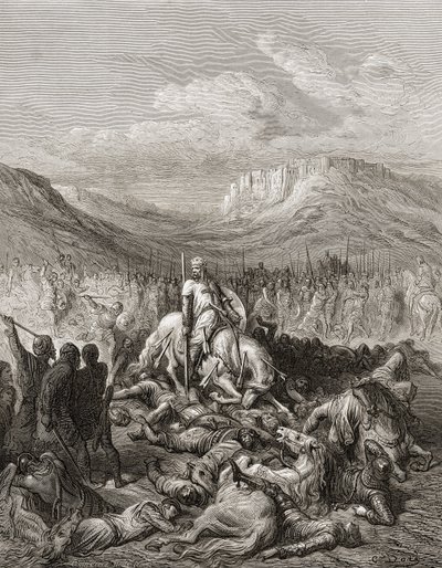 神殿のジャック・ド・マイユ・マーシャルの輝かしい死。JFによる「Bibliotheque des Croisades」のイラスト。ミショー、1877 作： Gustave Dore